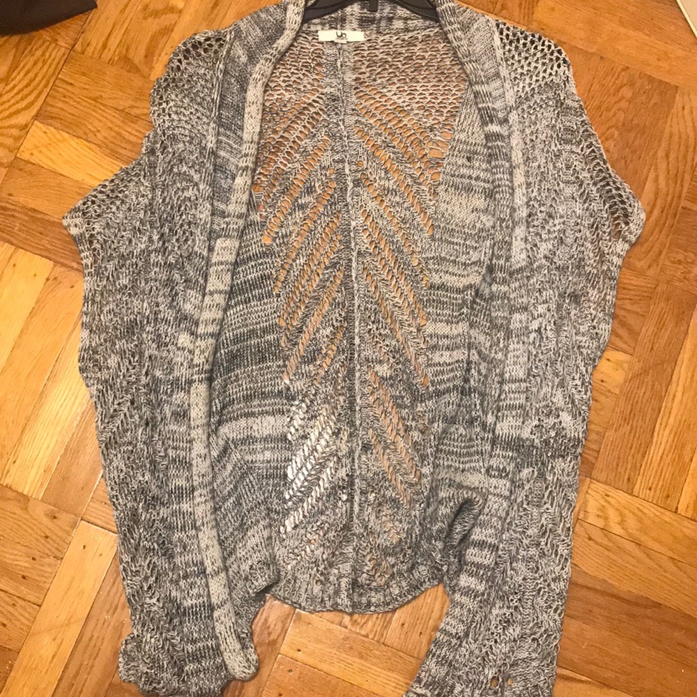 Crochet gray mix sweater